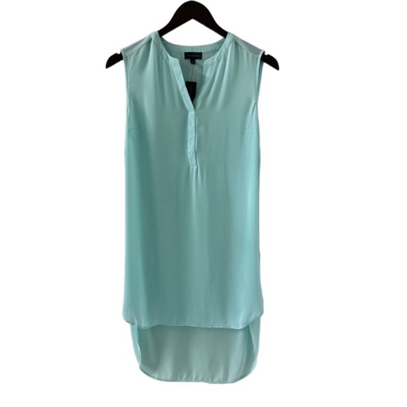 The Limited Light Blue Sleeveless Split Neck Long Top Size Small - Picture 2 of 7